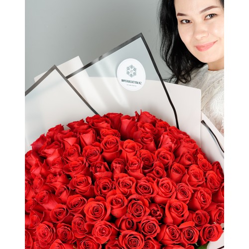 Купить на заказ Букет из 101 красной розы с доставкой в Степногорске