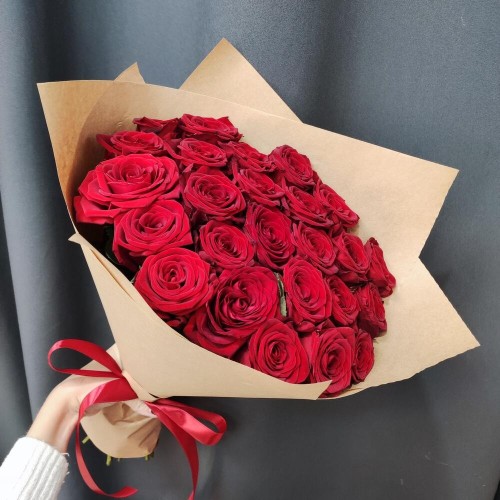 Купить на заказ Букет из 25 красных роз с доставкой в Степногорске
