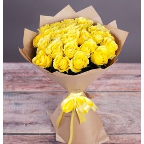 Купить на заказ Букет из 11 желтых роз с доставкой в Степногорске